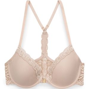 NWT Natori Feathers T-Back Underwire Bra Cafe 32DD